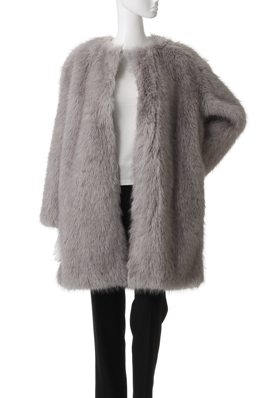 【マックスマーラ/Max Mara】の【Max Mara Studio】EROS フェイクファー ノーカラーコート 人気、トレンドファッション・服の通販 founy(ファニー) 　ファッション　Fashion　レディースファッション　Fashion for Women　アウター　Coat / Outerwear Collection　コート・ロングコート・ピーコート　Long Coats, Peacoats & More　パーティ　Party, Party Style　フェイクファー　Faux Fur, Imitation Fur　ロング　Long, Long-Length　A/W・秋冬　Autumn/Winter　other-7|ID: prp329100004878870 ipo3291000000036404796