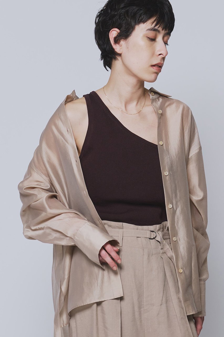 【プルミエ アロンディスモン/1er Arrondissement】のワンショルダーニット インテリア・キッズ・メンズ・レディースファッション・服の通販 founy(ファニー) 　ファッション　Fashion　レディースファッション　Fashion for Women　トップス・カットソー　Cut & Sew Tops　ニット　Knit Tops & Sweaters　カジュアルプルオーバー・ニットトップス　Pullovers & Knit Tops / Casual Pullovers　ラップ　Wrap, Wrap Design　ワンショル　One Shoulder, Asymmetrical　新作・新入荷　New Arrivals / New In　ブラウン|ID: prp329100004878893 ipo3291000000036405336