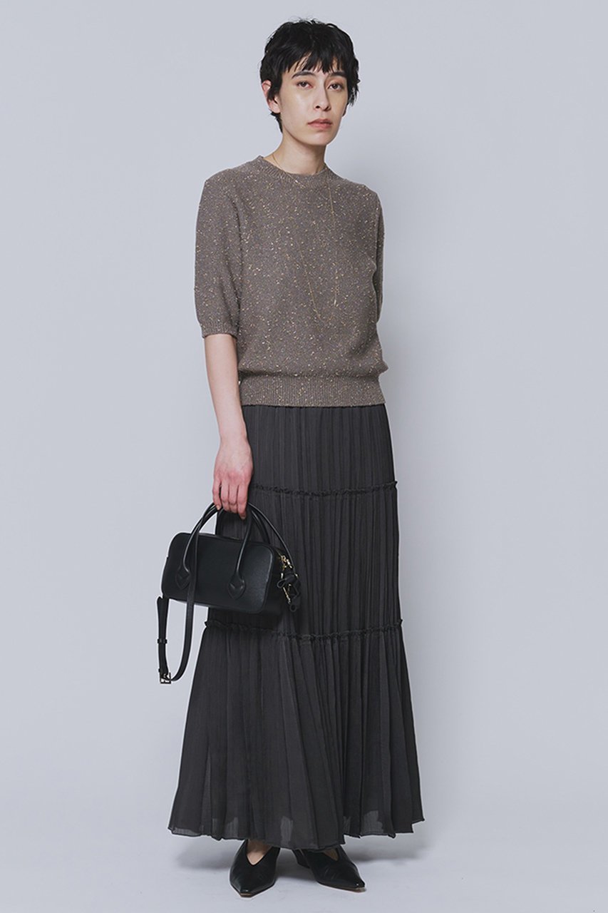 【プルミエ アロンディスモン/1er Arrondissement】のラメノットコットンハーフスリーブニット 人気、トレンドファッション・服の通販 founy(ファニー) 　ファッション　Fashion　レディースファッション　Fashion for Women　トップス・カットソー　Cut & Sew Tops　ニット　Knit Tops & Sweaters　カジュアルプルオーバー・ニットトップス　Pullovers & Knit Tops / Casual Pullovers　デニム　Denim, Jeans Material　ベーシック　Basic, Essential　ボトム　Bottoms, Lower Wear　ラグジュアリー　Luxury, Elegant　半袖　Short Sleeve, Half Sleeve　新作・新入荷　New Arrivals / New In　other-4|ID: prp329100004878895 ipo3291000000036405355