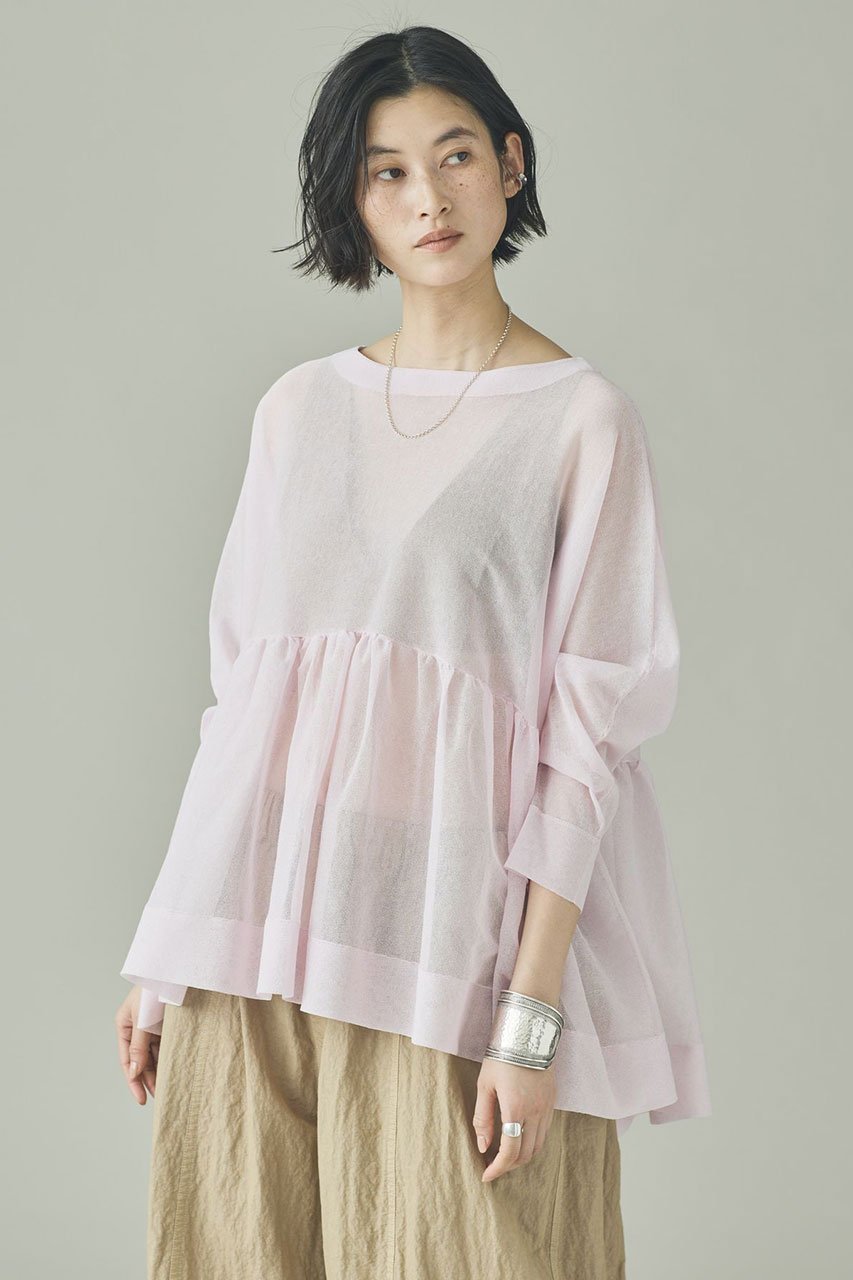 【カレンソロジー/Curensology】のシアーギャザーニットプルオーバー 人気、トレンドファッション・服の通販 founy(ファニー) 　ファッション　Fashion　レディースファッション　Fashion for Women　トップス・カットソー　Cut & Sew Tops　ニット　Knit Tops & Sweaters　カジュアルプルオーバー・ニットトップス　Pullovers & Knit Tops / Casual Pullovers　おすすめ　Recommended / Our Picks　アクセサリー　Fashion Accessories　インナー　Innerwear　ギャザー　Gathered, Ruffled　シアー　Sheer, See-Through　ジャケット　Jacket, Outerwear　ドレープ　Drape, Draping Fabric　エレガント 上品　Elegant　夏　Summer　新作・新入荷　New Arrivals / New In　春　Spring　S/S・春夏　SS, Spring/Summer, Warm Season　軽量　Lightweight, Ultra Light　other-2|ID: prp329100004878899 ipo3291000000036405394