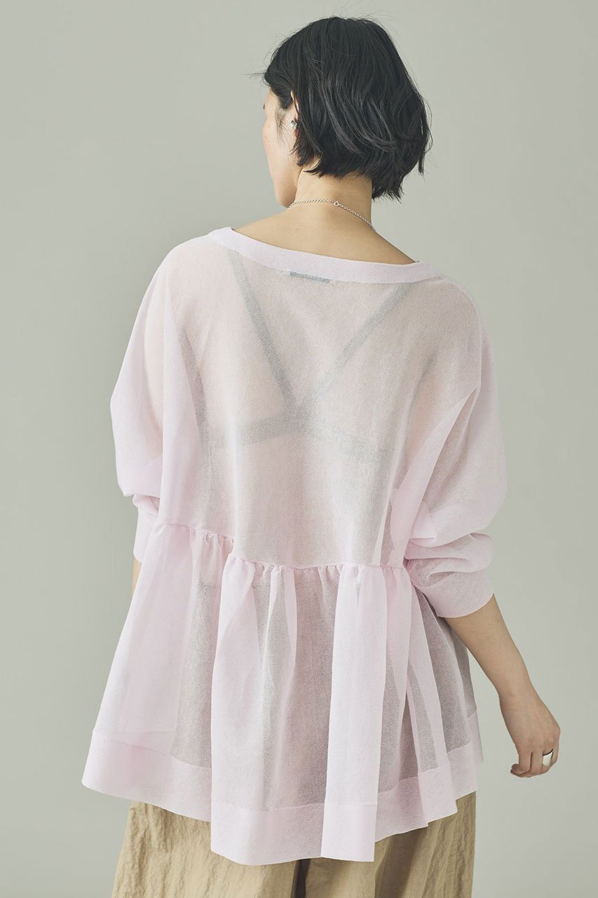 【カレンソロジー/Curensology】のシアーギャザーニットプルオーバー 人気、トレンドファッション・服の通販 founy(ファニー) 　ファッション　Fashion　レディースファッション　Fashion for Women　トップス・カットソー　Cut & Sew Tops　ニット　Knit Tops & Sweaters　カジュアルプルオーバー・ニットトップス　Pullovers & Knit Tops / Casual Pullovers　おすすめ　Recommended / Our Picks　アクセサリー　Fashion Accessories　インナー　Innerwear　ギャザー　Gathered, Ruffled　シアー　Sheer, See-Through　ジャケット　Jacket, Outerwear　ドレープ　Drape, Draping Fabric　エレガント 上品　Elegant　夏　Summer　新作・新入荷　New Arrivals / New In　春　Spring　S/S・春夏　SS, Spring/Summer, Warm Season　軽量　Lightweight, Ultra Light　other-4|ID: prp329100004878899 ipo3291000000036405396