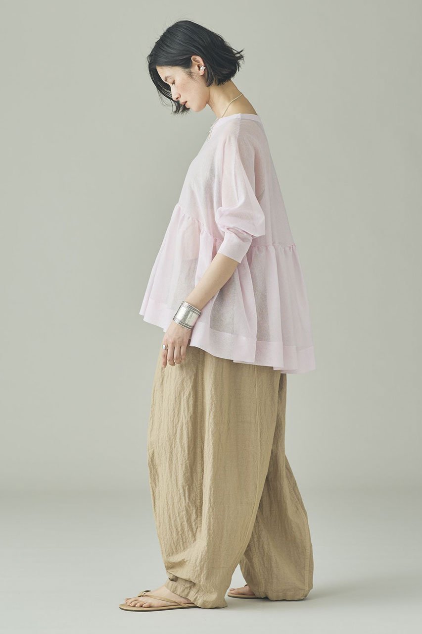 【カレンソロジー/Curensology】のシアーギャザーニットプルオーバー 人気、トレンドファッション・服の通販 founy(ファニー) 　ファッション　Fashion　レディースファッション　Fashion for Women　トップス・カットソー　Cut & Sew Tops　ニット　Knit Tops & Sweaters　カジュアルプルオーバー・ニットトップス　Pullovers & Knit Tops / Casual Pullovers　おすすめ　Recommended / Our Picks　アクセサリー　Fashion Accessories　インナー　Innerwear　ギャザー　Gathered, Ruffled　シアー　Sheer, See-Through　ジャケット　Jacket, Outerwear　ドレープ　Drape, Draping Fabric　エレガント 上品　Elegant　夏　Summer　新作・新入荷　New Arrivals / New In　春　Spring　S/S・春夏　SS, Spring/Summer, Warm Season　軽量　Lightweight, Ultra Light　other-6|ID: prp329100004878899 ipo3291000000036405398