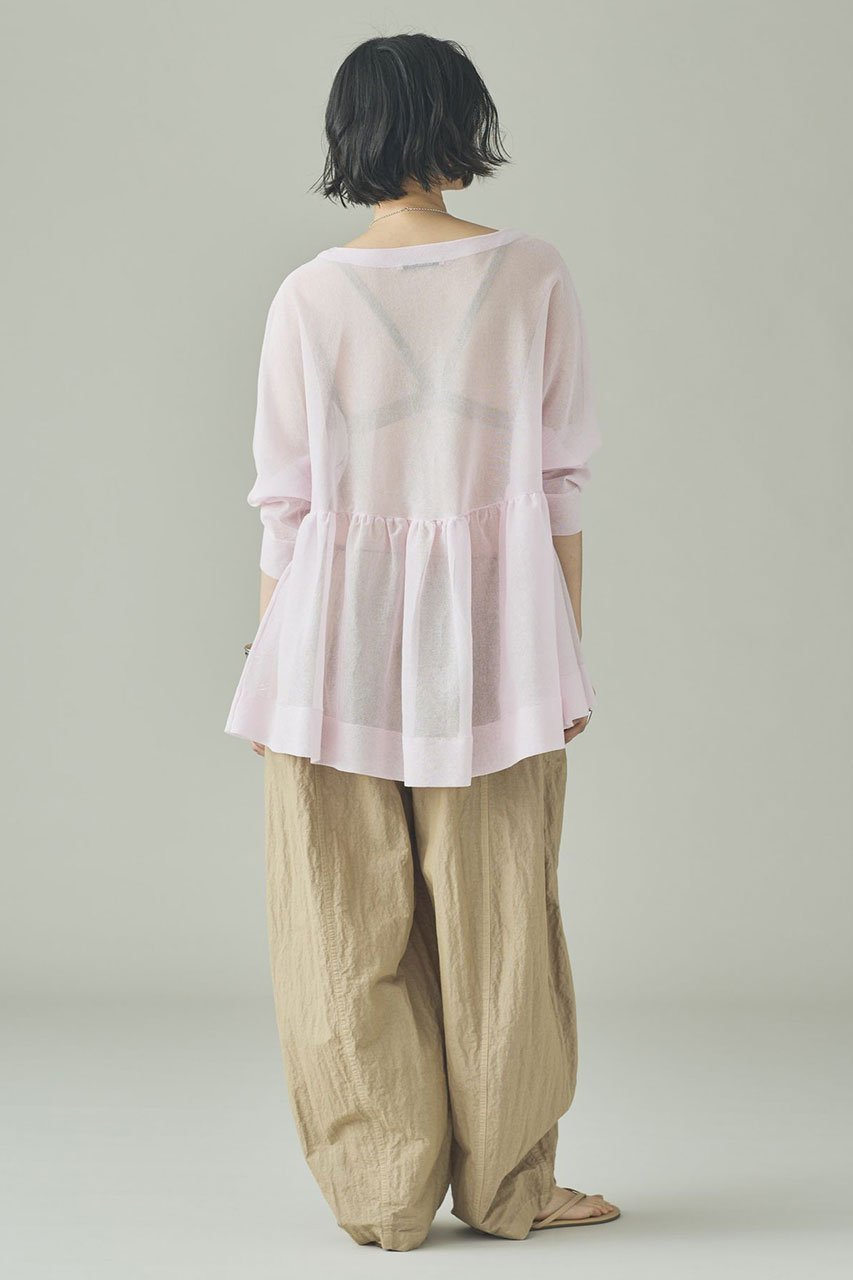 【カレンソロジー/Curensology】のシアーギャザーニットプルオーバー 人気、トレンドファッション・服の通販 founy(ファニー) 　ファッション　Fashion　レディースファッション　Fashion for Women　トップス・カットソー　Cut & Sew Tops　ニット　Knit Tops & Sweaters　カジュアルプルオーバー・ニットトップス　Pullovers & Knit Tops / Casual Pullovers　おすすめ　Recommended / Our Picks　アクセサリー　Fashion Accessories　インナー　Innerwear　ギャザー　Gathered, Ruffled　シアー　Sheer, See-Through　ジャケット　Jacket, Outerwear　ドレープ　Drape, Draping Fabric　エレガント 上品　Elegant　夏　Summer　新作・新入荷　New Arrivals / New In　春　Spring　S/S・春夏　SS, Spring/Summer, Warm Season　軽量　Lightweight, Ultra Light　other-7|ID: prp329100004878899 ipo3291000000036405399