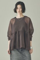 【カレンソロジー/Curensology】のシアーギャザーニットプルオーバー ブラウン|ID: prp329100004878899 ipo3291000000036792330