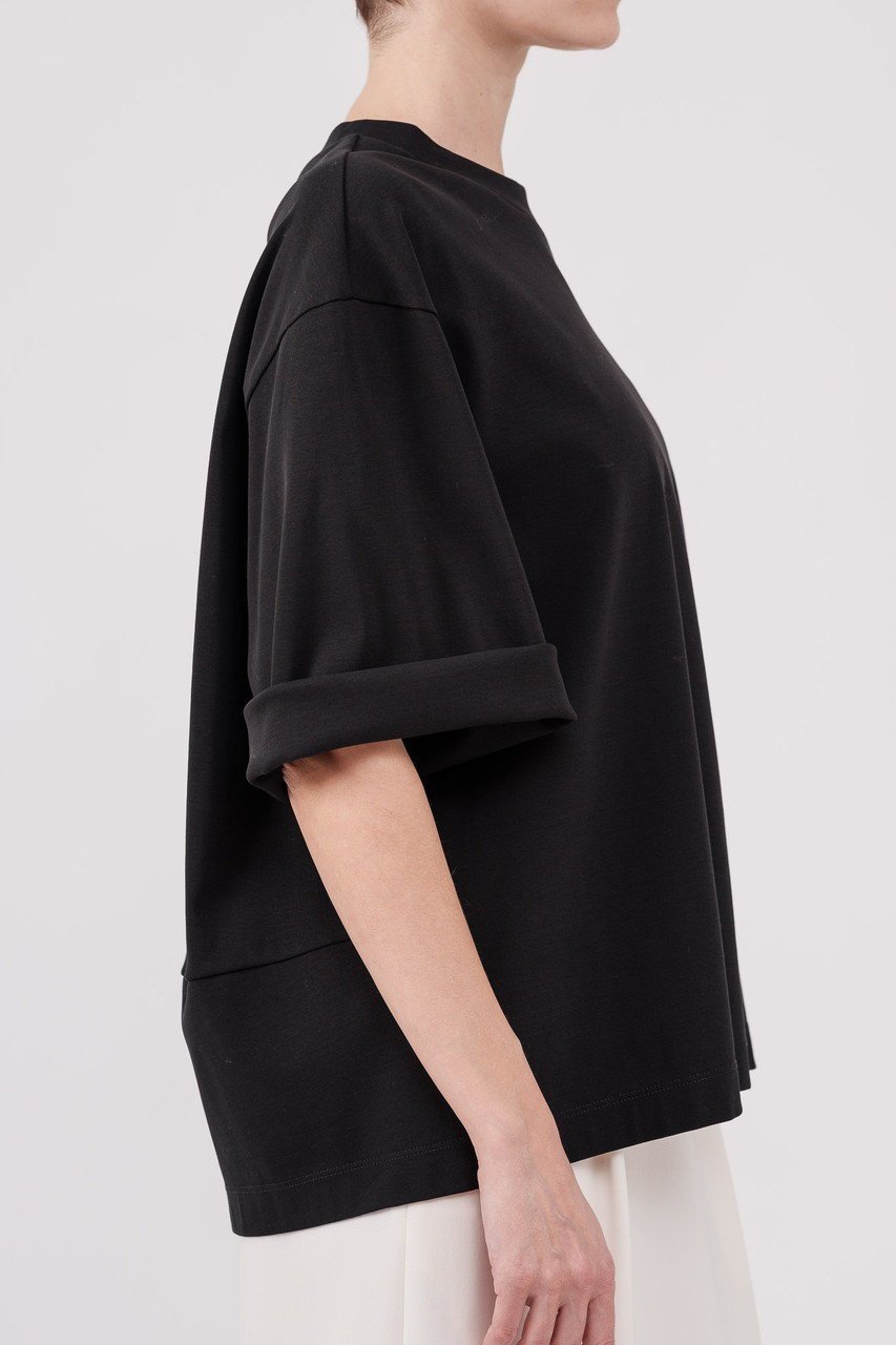 【ドメル/DOMELLE】のハイ ツイスト ジャージー Tシャツ 人気、トレンドファッション・服の通販 founy(ファニー) 　ファッション　Fashion　レディースファッション　Fashion for Women　トップス・カットソー　Cut & Sew Tops　シャツ・ブラウス・オフィスカジュアル　Elegant Blouses & Button-Ups　ロングTシャツ・Tシャツ　Longline T-Shirts & Tees　カットソー・ベーシックTシャツ　Cut-and-Sewn Tops / Stretch Tees & Basics　ショート　Short, Short Length　シンプル　Simple, Minimal　ストレート　Straight, Straight Cut　スリーブ　Sleeve, Long Sleeve / Short Sleeve　ツイスト　Tweed, Tweed Fabric　ツイード　Twill, Twill Weave　ビッグ　Big, Oversized　フォルム　Silhouette, Form　ミックス　Mix, Mixed Style　レース　Lace, Lace Fabric　新作・新入荷　New Arrivals / New In　other-5|ID: prp329100004878915 ipo3291000000036405524