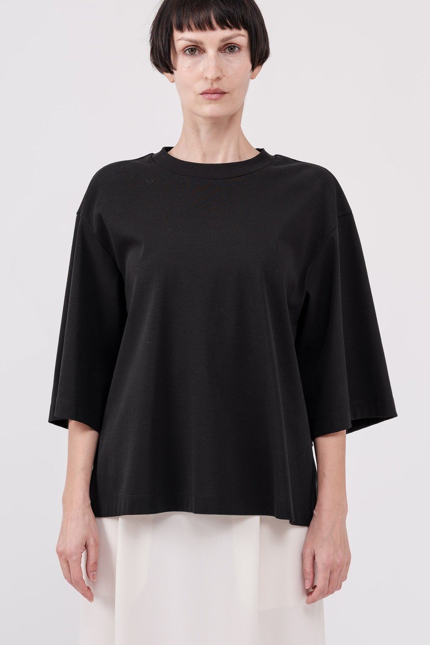 【ドメル/DOMELLE】のハイ ツイスト ジャージー Tシャツ 人気、トレンドファッション・服の通販 founy(ファニー) 　ファッション　Fashion　レディースファッション　Fashion for Women　トップス・カットソー　Cut & Sew Tops　シャツ・ブラウス・オフィスカジュアル　Elegant Blouses & Button-Ups　ロングTシャツ・Tシャツ　Longline T-Shirts & Tees　カットソー・ベーシックTシャツ　Cut-and-Sewn Tops / Stretch Tees & Basics　ショート　Short, Short Length　シンプル　Simple, Minimal　ストレート　Straight, Straight Cut　スリーブ　Sleeve, Long Sleeve / Short Sleeve　ツイスト　Tweed, Tweed Fabric　ツイード　Twill, Twill Weave　ビッグ　Big, Oversized　フォルム　Silhouette, Form　ミックス　Mix, Mixed Style　レース　Lace, Lace Fabric　新作・新入荷　New Arrivals / New In　other-6|ID: prp329100004878915 ipo3291000000036405525