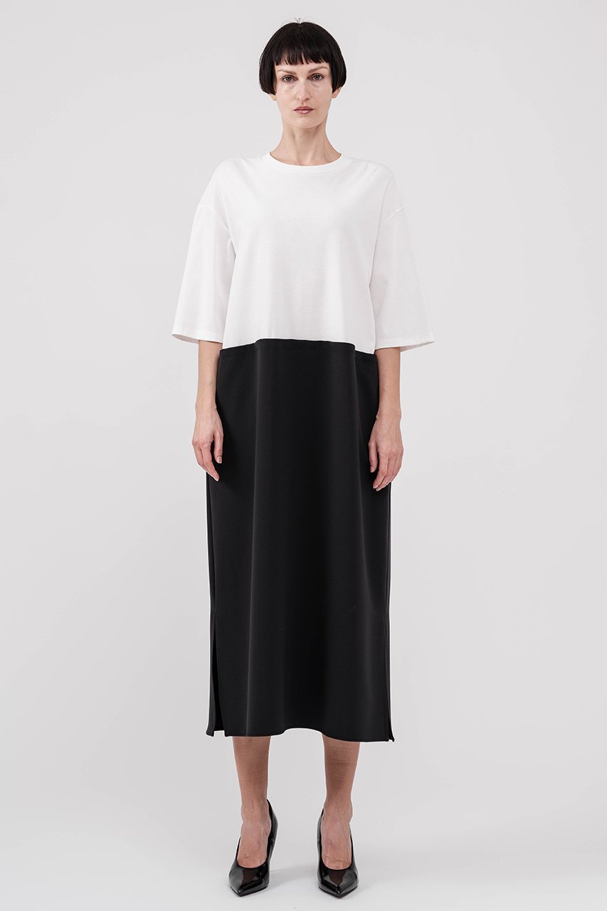 【ドメル/DOMELLE】のダブル マテリアル ドレス 人気、トレンドファッション・服の通販 founy(ファニー) 　ファッション　Fashion　レディースファッション　Fashion for Women　ワンピース　Dresses　フォーマル・パーティードレス・結婚式用ドレス　Elegant & Casual Dresses　チュニック　Tunic Tops & Dresses　シンプル　Simple, Minimal　ダブル　Double, Double-Breasted　チュニック　Tunic, Long Top　ドレス　Dress, One-Piece　ドレープ　Drape, Draping Fabric　リラックス　Relax, Relaxed Fit　ロング　Long, Long-Length　定番　Standard, Basic Item　新作・新入荷　New Arrivals / New In　 other-1|ID: prp329100004878916 ipo3291000000036405527