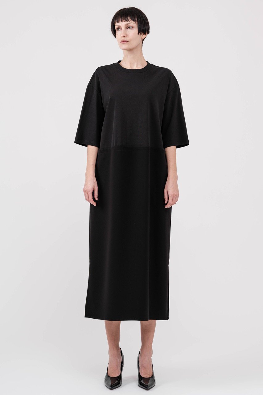 【ドメル/DOMELLE】のダブル マテリアル ドレス 人気、トレンドファッション・服の通販 founy(ファニー) 　ファッション　Fashion　レディースファッション　Fashion for Women　ワンピース　Dresses　フォーマル・パーティードレス・結婚式用ドレス　Elegant & Casual Dresses　チュニック　Tunic Tops & Dresses　シンプル　Simple, Minimal　ダブル　Double, Double-Breasted　チュニック　Tunic, Long Top　ドレス　Dress, One-Piece　ドレープ　Drape, Draping Fabric　リラックス　Relax, Relaxed Fit　ロング　Long, Long-Length　定番　Standard, Basic Item　新作・新入荷　New Arrivals / New In　other-7|ID: prp329100004878916 ipo3291000000036405535