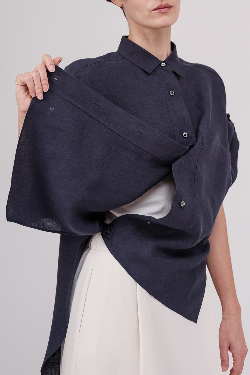 【ドメル/DOMELLE】のベルギー リネン シャツ 人気、トレンドファッション・服の通販 founy(ファニー) 　ファッション　Fashion　レディースファッション　Fashion for Women　トップス・カットソー　Cut & Sew Tops　シャツ・ブラウス・オフィスカジュアル　Elegant Blouses & Button-Ups　カシュクール　Wrap Design　ショート　Short, Short Length　スリーブ　Sleeve, Long Sleeve / Short Sleeve　バランス　Balance, Style Balance　ビッグ　Big, Oversized　フロント　Front, Front Design　ポケット　Pocket, Pocket Detail　ラウンド　Round, Round Neck　リネン　Linen, Linen Fabric　ロールアップ　Roll-Up, Cuffed Hem　夏　Summer　新作・新入荷　New Arrivals / New In　other-2|ID: prp329100004878917 ipo3291000000036405540