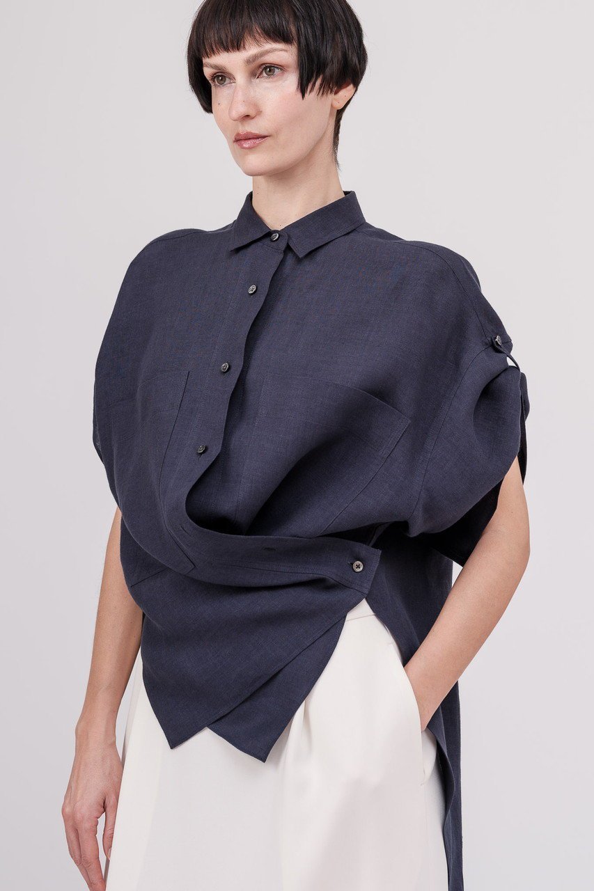 【ドメル/DOMELLE】のベルギー リネン シャツ 人気、トレンドファッション・服の通販 founy(ファニー) 　ファッション　Fashion　レディースファッション　Fashion for Women　トップス・カットソー　Cut & Sew Tops　シャツ・ブラウス・オフィスカジュアル　Elegant Blouses & Button-Ups　カシュクール　Wrap Design　ショート　Short, Short Length　スリーブ　Sleeve, Long Sleeve / Short Sleeve　バランス　Balance, Style Balance　ビッグ　Big, Oversized　フロント　Front, Front Design　ポケット　Pocket, Pocket Detail　ラウンド　Round, Round Neck　リネン　Linen, Linen Fabric　ロールアップ　Roll-Up, Cuffed Hem　夏　Summer　新作・新入荷　New Arrivals / New In　other-6|ID: prp329100004878917 ipo3291000000036405544