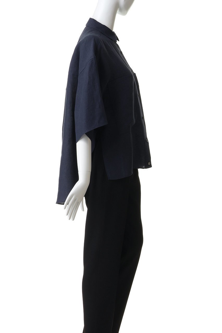 【ドメル/DOMELLE】のベルギー リネン シャツ 大人の最旬トレンドファッション＆コーディネート founy(ファウニー) 　ファッション　Fashion　レディースファッション　Fashion for Women　トップス・カットソー　Cut & Sew Tops　シャツ・ブラウス・オフィスカジュアル　Elegant Blouses & Button-Ups　カシュクール　Wrap Design　ショート　Short, Short Length　スリーブ　Sleeve, Long Sleeve / Short Sleeve　バランス　Balance, Style Balance　ビッグ　Big, Oversized　フロント　Front, Front Design　ポケット　Pocket, Pocket Detail　ラウンド　Round, Round Neck　リネン　Linen, Linen Fabric　ロールアップ　Roll-Up, Cuffed Hem　夏　Summer　other-5|ID: prp329100004878917 ipo3291000000036621996