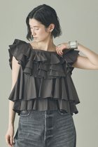 【カレンソロジー/Curensology】のポプリンラッフルブラウス 人気、トレンドファッション・服の通販 founy(ファニー) ファッション Fashion レディースファッション Fashion for Women トップス・カットソー Cut & Sew Tops シャツ・ブラウス・オフィスカジュアル Elegant Blouses & Button-Ups インド Indian Textile ショート Short, Short Length スリーブ Sleeve, Long Sleeve / Short Sleeve バランス Balance, Style Balance フリル Frill, Ruffle ボトム Bottoms, Lower Wear 再入荷 Restock / Back in Stock thumbnail チャコール|ID: prp329100004878919 ipo3291000000036405556