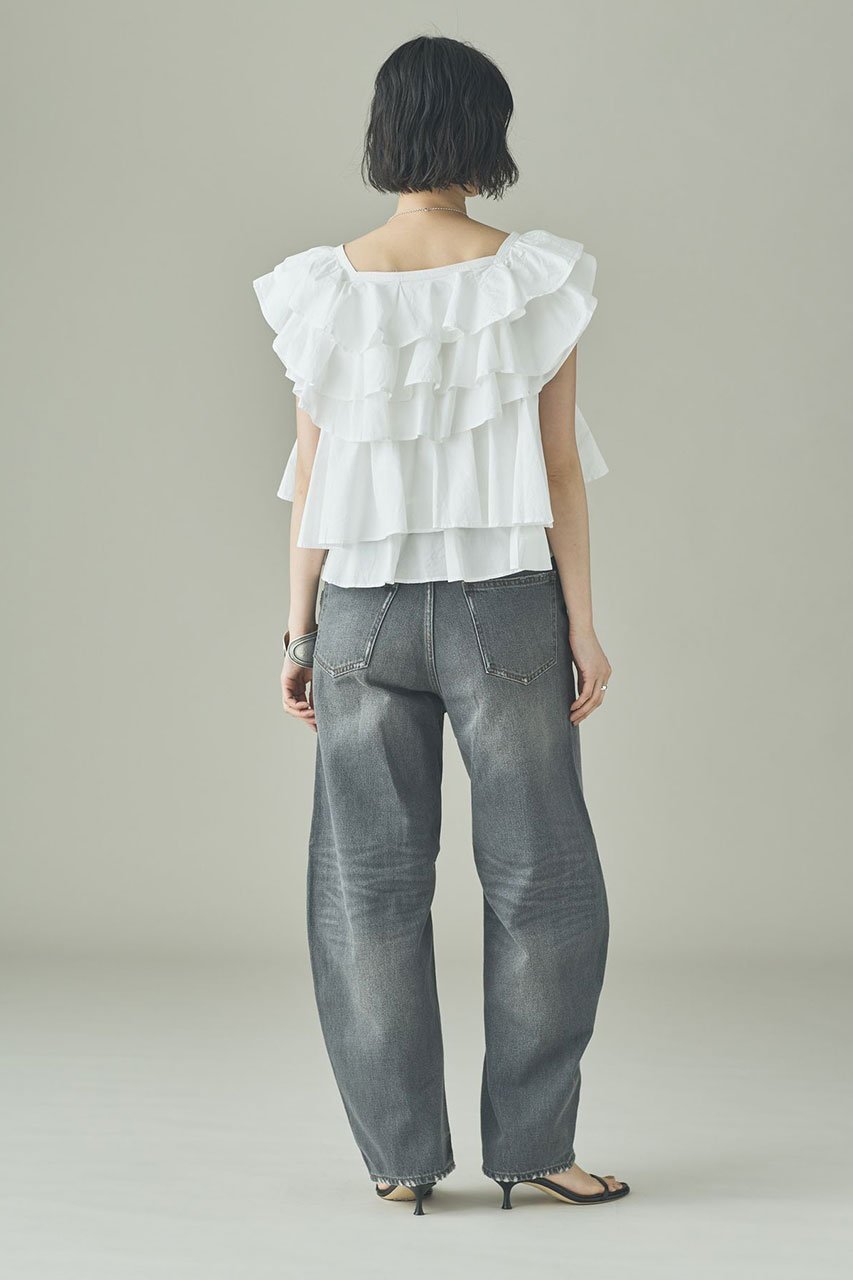 【カレンソロジー/Curensology】のポプリンラッフルブラウス 人気、トレンドファッション・服の通販 founy(ファニー) 　ファッション　Fashion　レディースファッション　Fashion for Women　トップス・カットソー　Cut & Sew Tops　シャツ・ブラウス・オフィスカジュアル　Elegant Blouses & Button-Ups　インド　Indian Textile　ショート　Short, Short Length　スリーブ　Sleeve, Long Sleeve / Short Sleeve　バランス　Balance, Style Balance　フリル　Frill, Ruffle　ボトム　Bottoms, Lower Wear　再入荷　Restock / Back in Stock　other-7|ID: prp329100004878919 ipo3291000000036405563