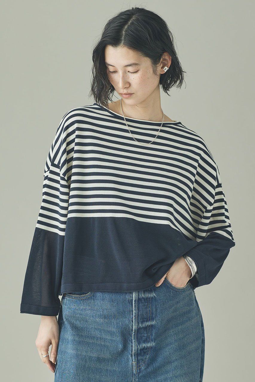 【カレンソロジー/Curensology】のシアーボーダーニットプルオーバー インテリア・キッズ・メンズ・レディースファッション・服の通販 founy(ファニー) 　ファッション　Fashion　レディースファッション　Fashion for Women　トップス・カットソー　Cut & Sew Tops　ニット　Knit Tops & Sweaters　カジュアルプルオーバー・ニットトップス　Pullovers & Knit Tops / Casual Pullovers　ボトム　Bottoms, Lower Wear　再入荷　Restock / Back in Stock　夏　Summer　無地　Plain, Solid Color　ネイビー|ID: prp329100004878920 ipo3291000000036405585