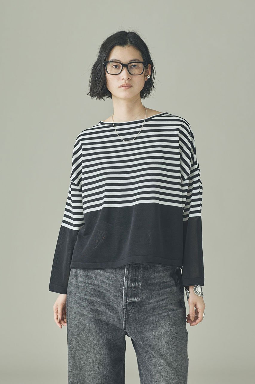 【カレンソロジー/Curensology】のシアーボーダーニットプルオーバー 人気、トレンドファッション・服の通販 founy(ファニー) 　ファッション　Fashion　レディースファッション　Fashion for Women　トップス・カットソー　Cut & Sew Tops　ニット　Knit Tops & Sweaters　カジュアルプルオーバー・ニットトップス　Pullovers & Knit Tops / Casual Pullovers　ボトム　Bottoms, Lower Wear　再入荷　Restock / Back in Stock　夏　Summer　無地　Plain, Solid Color　other-2|ID: prp329100004878920 ipo3291000000036405586