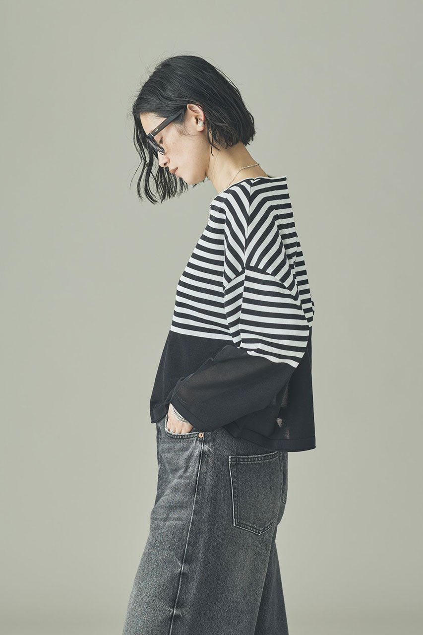 【カレンソロジー/Curensology】のシアーボーダーニットプルオーバー 人気、トレンドファッション・服の通販 founy(ファニー) 　ファッション　Fashion　レディースファッション　Fashion for Women　トップス・カットソー　Cut & Sew Tops　ニット　Knit Tops & Sweaters　カジュアルプルオーバー・ニットトップス　Pullovers & Knit Tops / Casual Pullovers　ボトム　Bottoms, Lower Wear　再入荷　Restock / Back in Stock　夏　Summer　無地　Plain, Solid Color　other-3|ID: prp329100004878920 ipo3291000000036405587