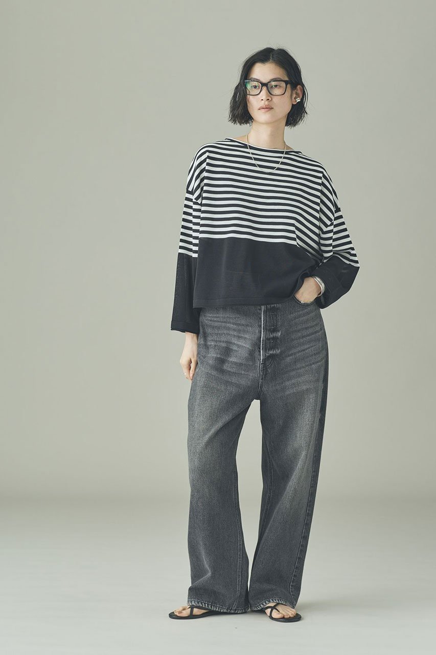 【カレンソロジー/Curensology】のシアーボーダーニットプルオーバー 人気、トレンドファッション・服の通販 founy(ファニー) 　ファッション　Fashion　レディースファッション　Fashion for Women　トップス・カットソー　Cut & Sew Tops　ニット　Knit Tops & Sweaters　カジュアルプルオーバー・ニットトップス　Pullovers & Knit Tops / Casual Pullovers　ボトム　Bottoms, Lower Wear　再入荷　Restock / Back in Stock　夏　Summer　無地　Plain, Solid Color　other-5|ID: prp329100004878920 ipo3291000000036405589