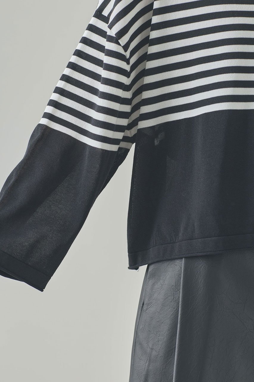 【カレンソロジー/Curensology】のシアーボーダーニットプルオーバー 人気、トレンドファッション・服の通販 founy(ファニー) 　ファッション　Fashion　レディースファッション　Fashion for Women　トップス・カットソー　Cut & Sew Tops　ニット　Knit Tops & Sweaters　カジュアルプルオーバー・ニットトップス　Pullovers & Knit Tops / Casual Pullovers　ボトム　Bottoms, Lower Wear　再入荷　Restock / Back in Stock　夏　Summer　無地　Plain, Solid Color　other-8|ID: prp329100004878920 ipo3291000000036405592