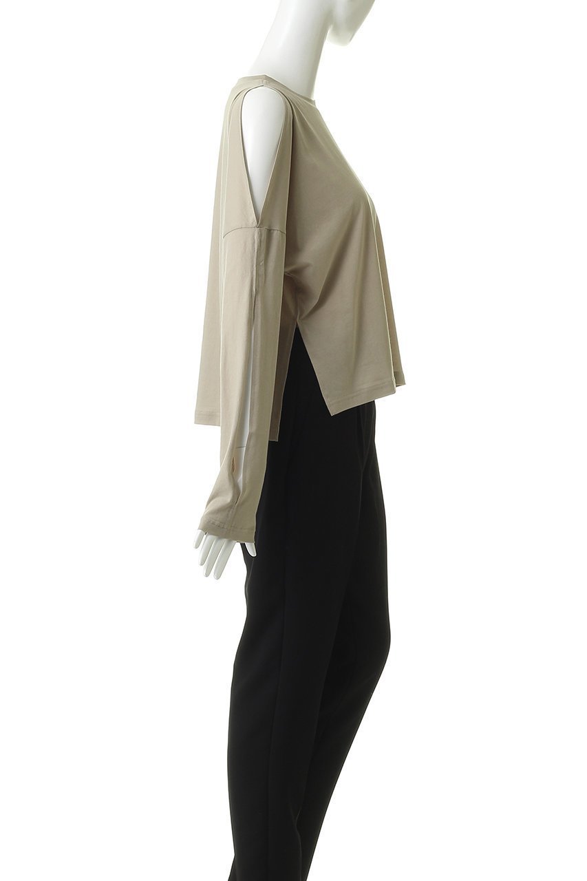 【エリオポール/heliopole】の【PROTAGONISTA】オープンショルダーロングスリーブカットソー 人気、トレンドファッション・服の通販 founy(ファニー) 　ファッション　Fashion　レディースファッション　Fashion for Women　トップス・カットソー　Cut & Sew Tops　シャツ・ブラウス・オフィスカジュアル　Elegant Blouses & Button-Ups　ロングTシャツ・Tシャツ　Longline T-Shirts & Tees　カットソー・ベーシックTシャツ　Cut-and-Sewn Tops / Stretch Tees & Basics　ショルダー　Shoulder, Shoulder Strap　ショート　Short, Short Length　スリット　Slit, Slit Detail　スリーブ　Sleeve, Long Sleeve / Short Sleeve　デニム　Denim, Jeans Material　トレンド　Trend, Trending Now　ボトム　Bottoms, Lower Wear　ロング　Long, Long-Length　ワイド　Wide, Wide Fit　新作・新入荷　New Arrivals / New In　other-3|ID: prp329100004878995 ipo3291000000036406220