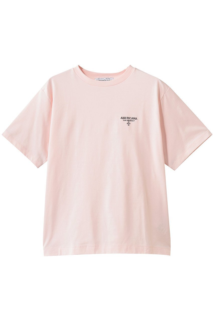 【アメリカーナ/Americana】のエンブロイダリーTシャツ インテリア・キッズ・メンズ・レディースファッション・服の通販 founy(ファニー) ファッション Fashion レディースファッション Fashion for Women トップス・カットソー Cut & Sew Tops シャツ・ブラウス・オフィスカジュアル Elegant Blouses & Button-Ups ロングTシャツ・Tシャツ Longline T-Shirts & Tees カットソー・ベーシックTシャツ Cut-and-Sewn Tops / Stretch Tees & Basics エンブロイダリー Embroidery Design ショート Short, Short Length シンプル Simple, Minimal スリーブ Sleeve, Long Sleeve / Short Sleeve ボトム Bottoms, Lower Wear 新作・新入荷 New Arrivals / New In ライトピンク|ID: prp329100004879001 ipo3291000000036406266