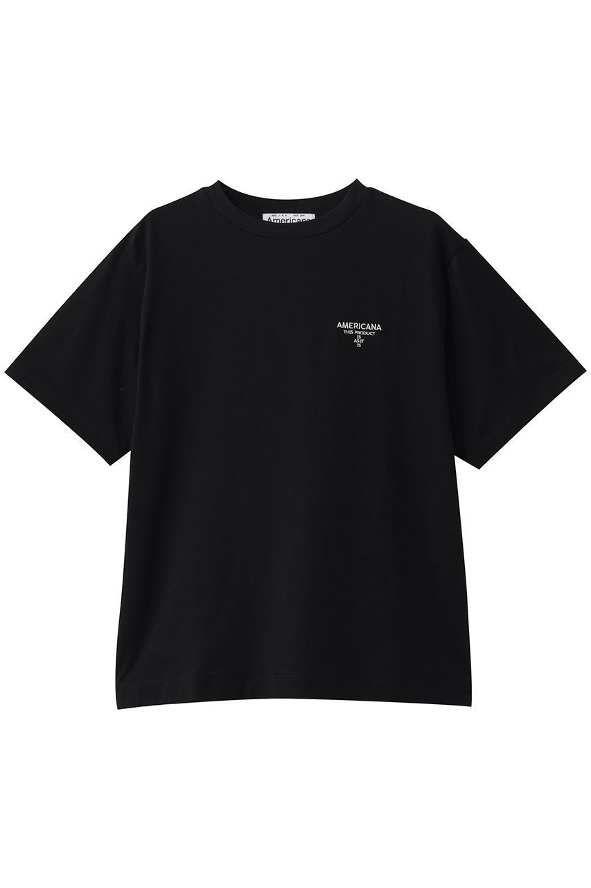 【アメリカーナ/Americana】のエンブロイダリーTシャツ インテリア・キッズ・メンズ・レディースファッション・服の通販 founy(ファニー) ファッション Fashion レディースファッション Fashion for Women トップス・カットソー Cut & Sew Tops シャツ・ブラウス・オフィスカジュアル Elegant Blouses & Button-Ups ロングTシャツ・Tシャツ Longline T-Shirts & Tees カットソー・ベーシックTシャツ Cut-and-Sewn Tops / Stretch Tees & Basics エンブロイダリー Embroidery Design ショート Short, Short Length シンプル Simple, Minimal スリーブ Sleeve, Long Sleeve / Short Sleeve ボトム Bottoms, Lower Wear 新作・新入荷 New Arrivals / New In ブラック|ID: prp329100004879001 ipo3291000000036406267