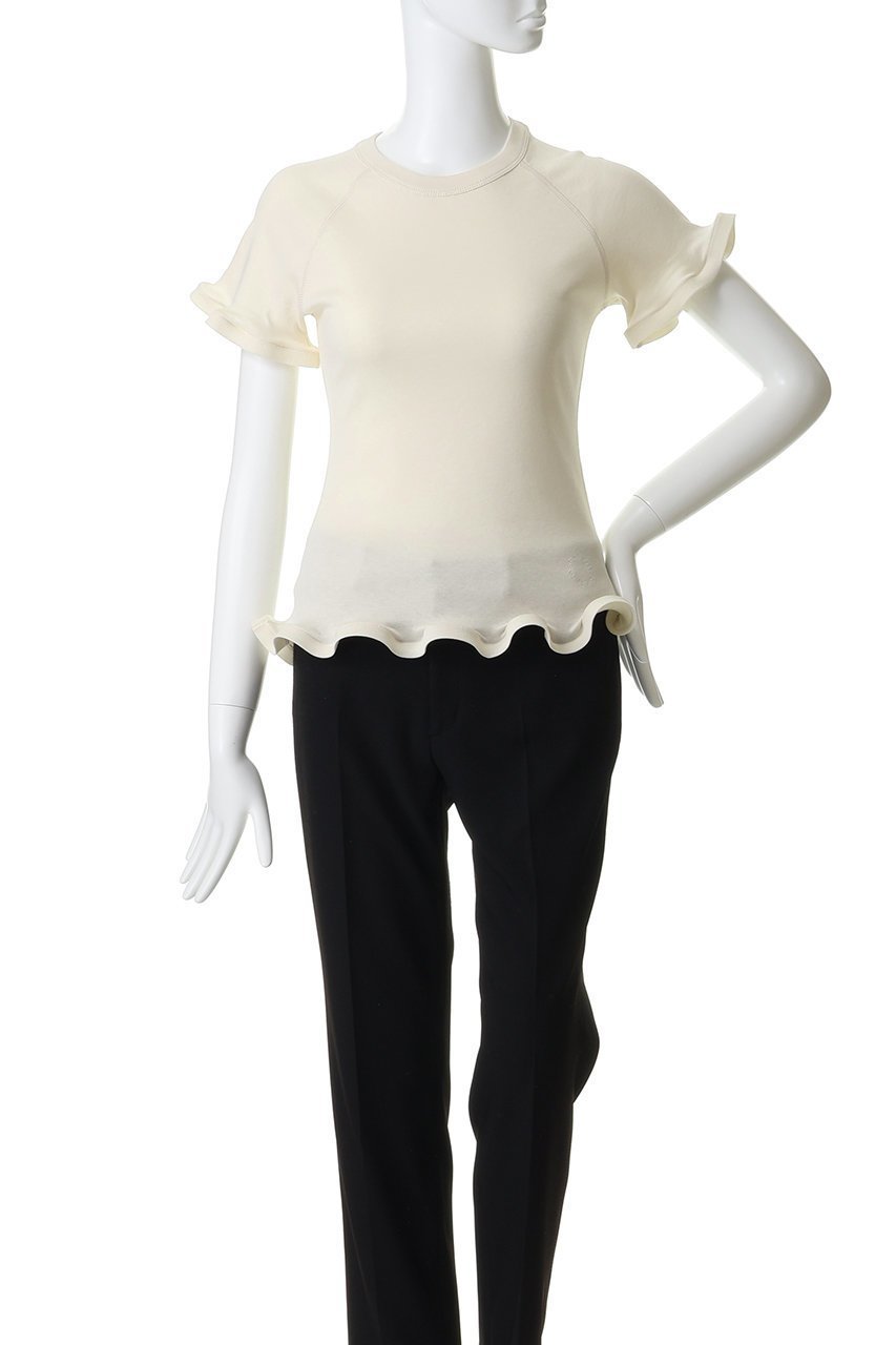 【ステラ マッカートニー/STELLA McCARTNEY】のフリルヘムリブTシャツ 人気、トレンドファッション・服の通販 founy(ファニー) 　ファッション　Fashion　レディースファッション　Fashion for Women　トップス・カットソー　Cut & Sew Tops　シャツ・ブラウス・オフィスカジュアル　Elegant Blouses & Button-Ups　ロングTシャツ・Tシャツ　Longline T-Shirts & Tees　カットソー・ベーシックTシャツ　Cut-and-Sewn Tops / Stretch Tees & Basics　コンパクト　Compact, Small Size　ショート　Short, Short Length　スラックス　Slacks, Dress Pants　スリーブ　Sleeve, Long Sleeve / Short Sleeve　デニム　Denim, Jeans Material　フリル　Frill, Ruffle　フレア　Flare, Flared　新作・新入荷　New Arrivals / New In　other-2|ID: prp329100004879002 ipo3291000000036406274