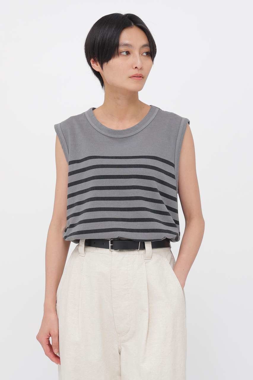 【マーガレットハウエル/MARGARET HOWELL】のBELGIAN LINEN COTTON JERSEY TOP 人気、トレンドファッション・服の通販 founy(ファニー) 　ファッション　Fashion　レディースファッション　Fashion for Women　トップス・カットソー　Cut & Sew Tops　キャミソール&ノースリーブ　Camisoles & Sleeveless Tops　シャツ・ブラウス・オフィスカジュアル　Elegant Blouses & Button-Ups　ロングTシャツ・Tシャツ　Longline T-Shirts & Tees　カットソー・ベーシックTシャツ　Cut-and-Sewn Tops / Stretch Tees & Basics　キャミソール　Camisole, Spaghetti Strap Top　ストライプ　Stripe, Striped Pattern　タンク　Tank Top, Sleeveless Top　プリント　Print, Printed Pattern　リネン　Linen, Linen Fabric　エレガント 上品　Elegant　夏　Summer　新作・新入荷　New Arrivals / New In　 other-1|ID: prp329100004879006 ipo3291000000036406303