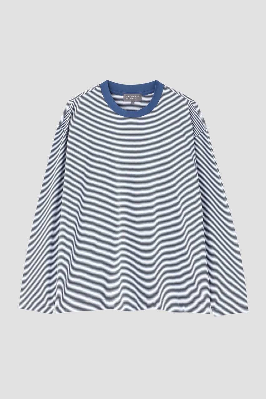 【その他のブランド/Other】のCOTTON STRIPE JERSEY TOP 人気、トレンドファッション・服の通販 founy(ファニー) 　ファッション　Fashion　レディースファッション　Fashion for Women　トップス・カットソー　Cut & Sew Tops　シャツ・ブラウス・オフィスカジュアル　Elegant Blouses & Button-Ups　ロングTシャツ・Tシャツ　Longline T-Shirts & Tees　カットソー・ベーシックTシャツ　Cut-and-Sewn Tops / Stretch Tees & Basics　なめらか　Smooth, Silky Texture　インナー　Innerwear　シンプル　Simple, Minimal　ストライプ　Stripe, Striped Pattern　スリーブ　Sleeve, Long Sleeve / Short Sleeve　バランス　Balance, Style Balance　フィット　Fit, Slim Fit　レギュラー　Regular, Standard Fit　ロング　Long, Long-Length　other-4|ID: prp329100004879014 ipo3291000000036406373