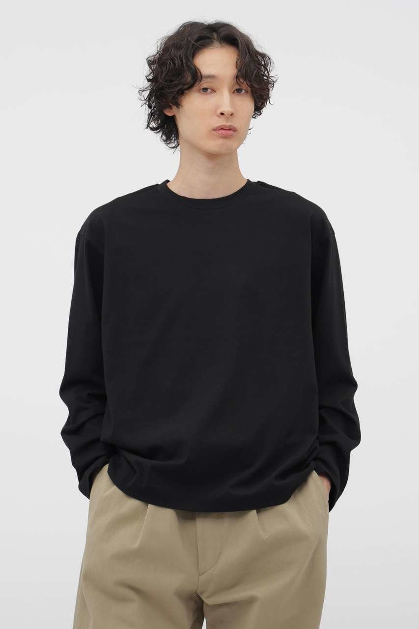 【その他のブランド/Other】のPLAIN COTTON JERSEY TOP インテリア・キッズ・メンズ・レディースファッション・服の通販 founy(ファニー) 　ファッション　Fashion　レディースファッション　Fashion for Women　トップス・カットソー　Cut & Sew Tops　シャツ・ブラウス・オフィスカジュアル　Elegant Blouses & Button-Ups　ロングTシャツ・Tシャツ　Longline T-Shirts & Tees　カットソー・ベーシックTシャツ　Cut-and-Sewn Tops / Stretch Tees & Basics　シンプル　Simple, Minimal　スリーブ　Sleeve, Long Sleeve / Short Sleeve　ロング　Long, Long-Length　ブラック|ID: prp329100004879015 ipo3291000000036406376