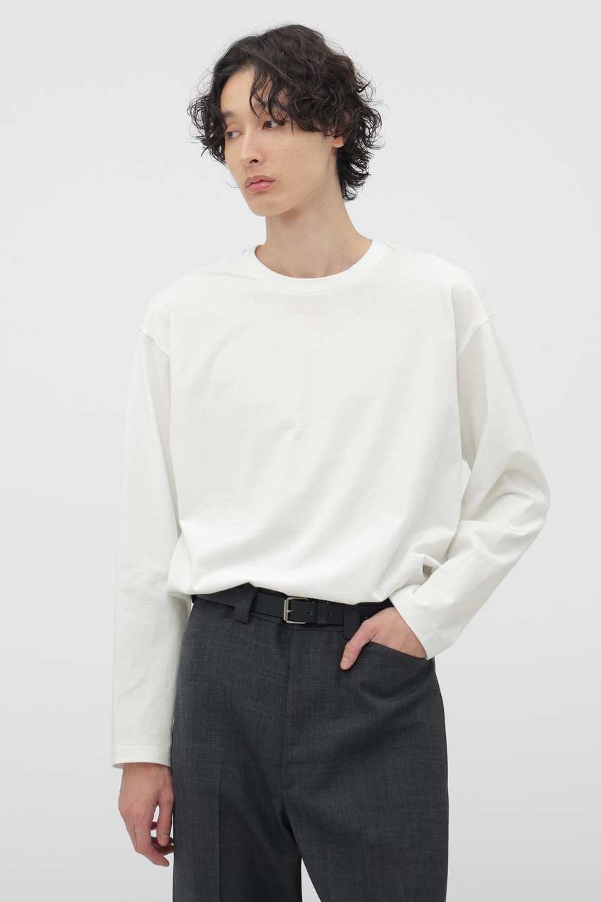 【その他のブランド/Other】のPLAIN COTTON JERSEY TOP インテリア・キッズ・メンズ・レディースファッション・服の通販 founy(ファニー) 　ファッション　Fashion　レディースファッション　Fashion for Women　トップス・カットソー　Cut & Sew Tops　シャツ・ブラウス・オフィスカジュアル　Elegant Blouses & Button-Ups　ロングTシャツ・Tシャツ　Longline T-Shirts & Tees　カットソー・ベーシックTシャツ　Cut-and-Sewn Tops / Stretch Tees & Basics　シンプル　Simple, Minimal　スリーブ　Sleeve, Long Sleeve / Short Sleeve　ロング　Long, Long-Length　ホワイト|ID: prp329100004879015 ipo3291000000036406377