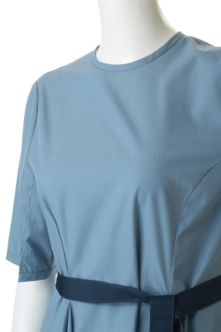 【ティアラ/Tiara】のサイドプリーツワンピース 人気、トレンドファッション・服の通販 founy(ファニー) 　ファッション　Fashion　レディースファッション　Fashion for Women　ワンピース　Dresses　チュニック　Tunic Tops & Dresses　シャンブレー　Chambray, Denim-Like Fabric　チュニック　Tunic, Long Top　パーティ　Party, Party Style　フィット　Fit, Slim Fit　フレア　Flare, Flared　プリーツ　Pleats, Pleated　リボン　Ribbon, Bow　ロング　Long, Long-Length　半袖　Short Sleeve, Half Sleeve　新作・新入荷　New Arrivals / New In　other-5|ID: prp329100004879017 ipo3291000000036406401