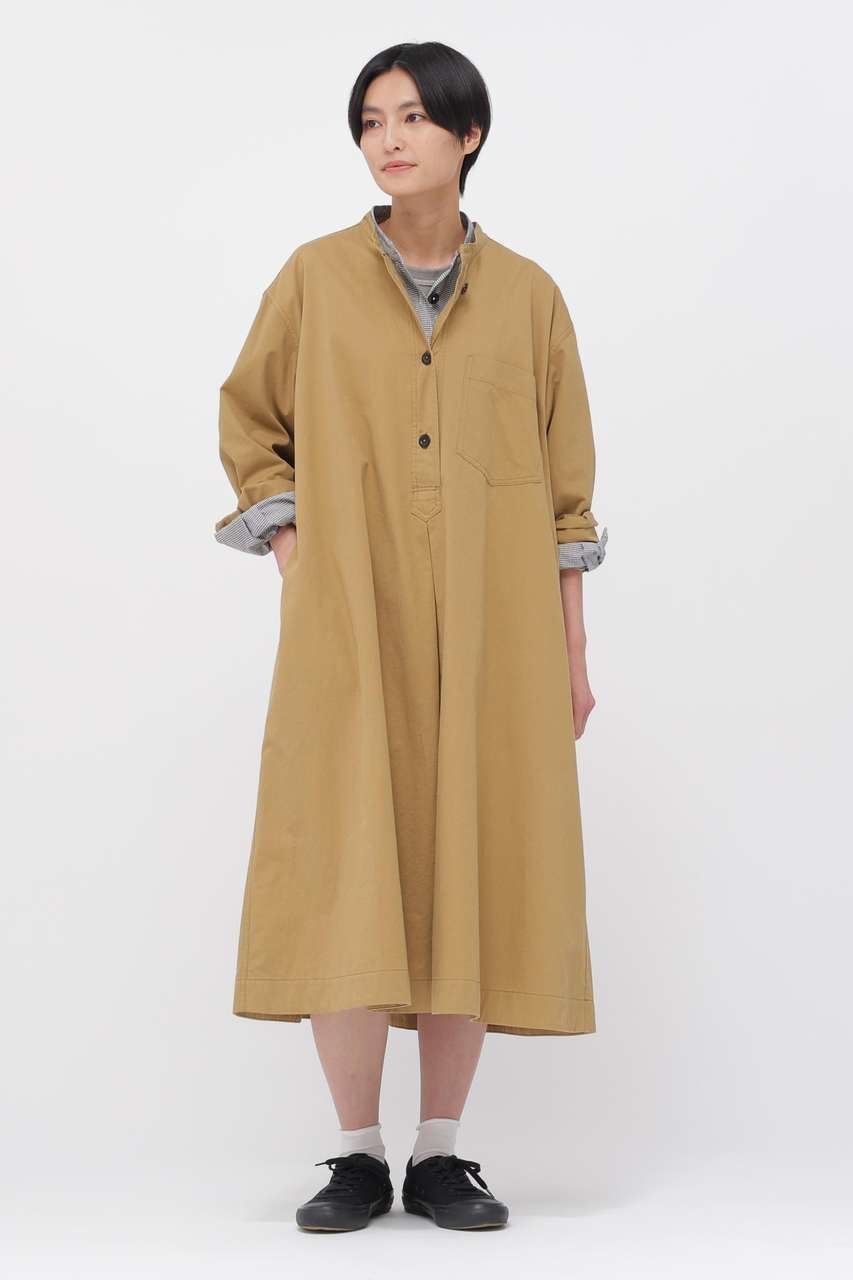 【マーガレットハウエル/MARGARET HOWELL】のBRUSHED SOFT COTTON TWILL DRESS インテリア・キッズ・メンズ・レディースファッション・服の通販 founy(ファニー) 　ファッション　Fashion　レディースファッション　Fashion for Women　ワンピース　Dresses　フォーマル・パーティードレス・結婚式用ドレス　Elegant & Casual Dresses　チュニック　Tunic Tops & Dresses　なめらか　Smooth, Silky Texture　シンプル　Simple, Minimal　チュニック　Tunic, Long Top　ドレス　Dress, One-Piece　ドレープ　Drape, Draping Fabric　ロング　Long, Long-Length　ワッシャー　Washer, Crinkled Finish　ワーク　Workwear, Utility Style　新作・新入荷　New Arrivals / New In　ブラウン|ID: prp329100004879026 ipo3291000000036406472