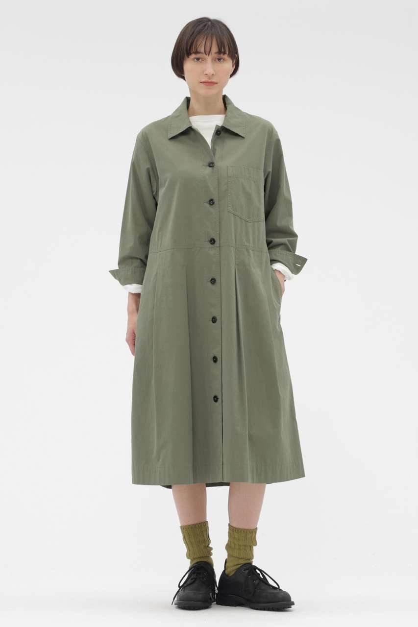 【マーガレットハウエル/MARGARET HOWELL】のCOTTON CUPRA PLAINWEAVE DRESS インテリア・キッズ・メンズ・レディースファッション・服の通販 founy(ファニー) ファッション Fashion レディースファッション Fashion for Women ワンピース Dresses フォーマル・パーティードレス・結婚式用ドレス Elegant & Casual Dresses チュニック Tunic Tops & Dresses キュプラ Cupro, Eco Fabric チュニック Tunic, Long Top ドレス Dress, One-Piece ドレープ Drape, Draping Fabric プリーツ Pleats, Pleated ポケット Pocket, Pocket Detail ロング Long, Long-Length ワーク Workwear, Utility Style エレガント 上品 Elegant 新作・新入荷 New Arrivals / New In グリーン|ID: prp329100004879027 ipo3291000000036406477