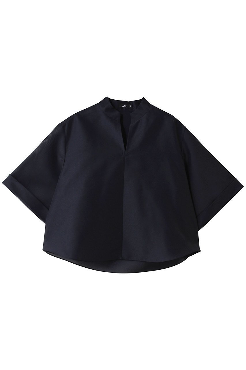 【エムフィル/M Fil】のオーガンジー クロップドブラウス インテリア・キッズ・メンズ・レディースファッション・服の通販 founy(ファニー) ファッション Fashion レディースファッション Fashion for Women トップス・カットソー Cut & Sew Tops シャツ・ブラウス・オフィスカジュアル Elegant Blouses & Button-Ups オーガンジー Organza Fabric カフス Cuff Design ショート Short, Short Length シンプル Simple, Minimal スキッパー Skipper, Open Collar スリーブ Sleeve, Long Sleeve / Short Sleeve 新作・新入荷 New Arrivals / New In ネイビー|ID: prp329100004879036 ipo3291000000036406553