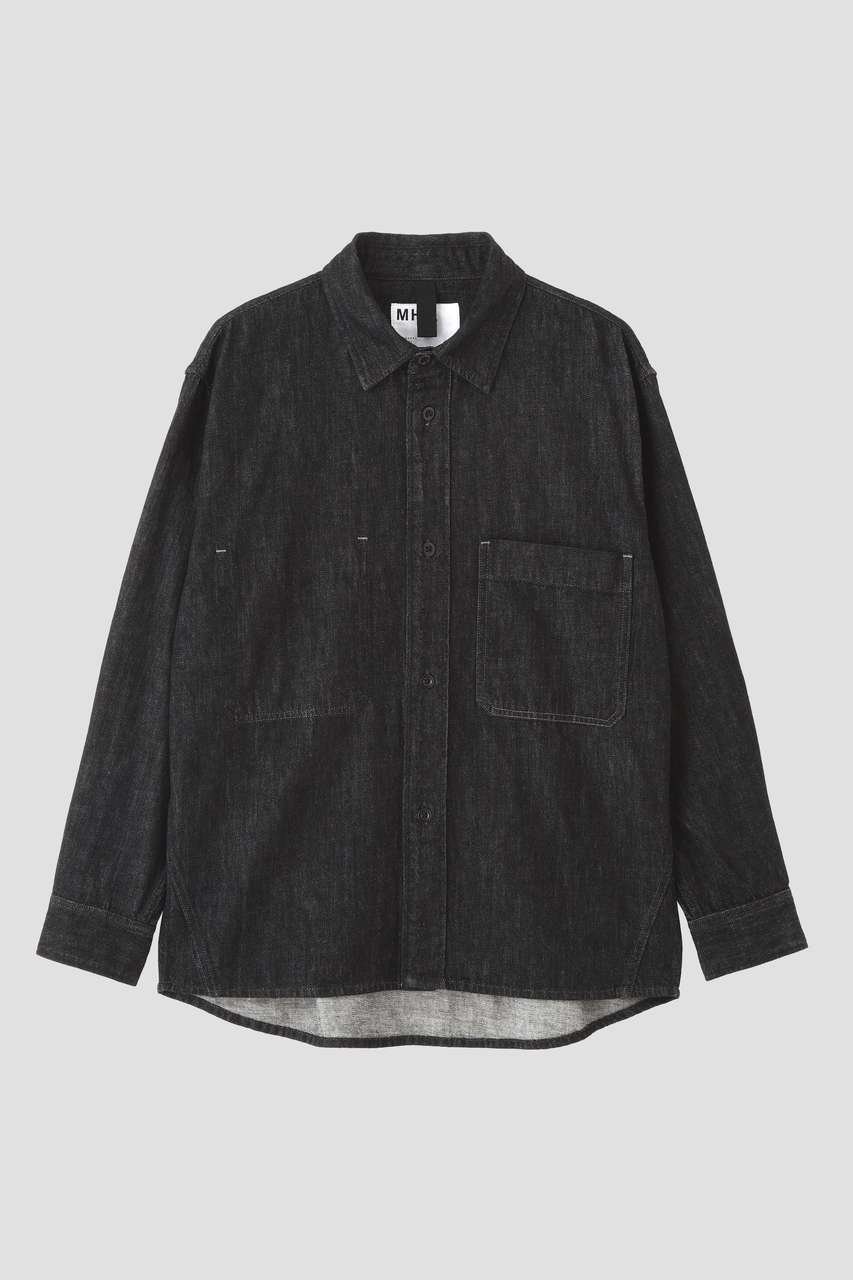 【その他のブランド/Other】のCANTON BLACK LIGHT DENIM SHIRT 人気、トレンドファッション・服の通販 founy(ファニー) 　ファッション　Fashion　レディースファッション　Fashion for Women　トップス・カットソー　Cut & Sew Tops　シャツ・ブラウス・オフィスカジュアル　Elegant Blouses & Button-Ups　スリーブ　Sleeve, Long Sleeve / Short Sleeve　デニム　Denim, Jeans Material　ネップ　Nepp, Slub Yarn　ベーシック　Basic, Essential　ロング　Long, Long-Length　ロールアップ　Roll-Up, Cuffed Hem　ワーク　Workwear, Utility Style　ヴィンテージ　Vintage Style　other-5|ID: prp329100004879074 ipo3291000000036406846