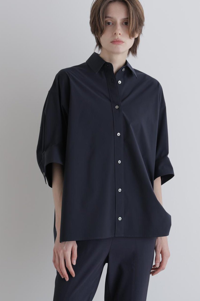 【ル フィル/LE PHIL】のSOLOTEXブロード5分袖ブラウス 人気、トレンドファッション・服の通販 founy(ファニー) 　ファッション　Fashion　レディースファッション　Fashion for Women　トップス・カットソー　Cut & Sew Tops　シャツ・ブラウス・オフィスカジュアル　Elegant Blouses & Button-Ups　クッション　Cushion, Throw Pillow　ショート　Short, Short Length　シンプル　Simple, Minimal　ジャケット　Jacket, Outerwear　スタンダード　Standard, Basic　ストレッチ　Stretch, Stretchy Fabric　スリーブ　Sleeve, Long Sleeve / Short Sleeve　フォルム　Silhouette, Form　ブロード　Broadcloth, Fine Cotton　新作・新入荷　New Arrivals / New In　other-2|ID: prp329100004879091 ipo3291000000036406981