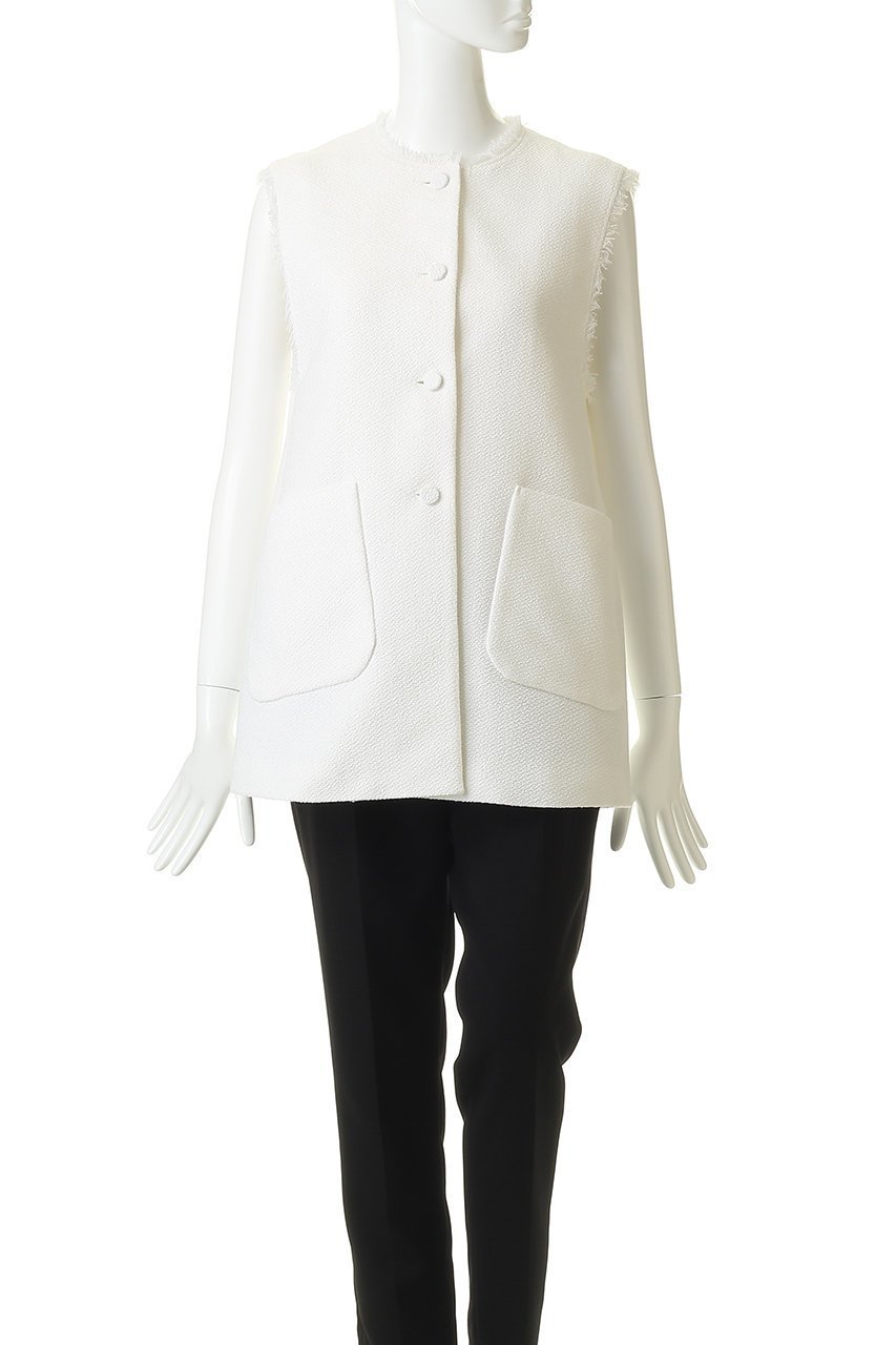 【ジェイドット/j.】のコットン混ツイード ボタンジレ 人気、トレンドファッション・服の通販 founy(ファニー) 　ファッション　Fashion　レディースファッション　Fashion for Women　アウター　Coat / Outerwear Collection　レディースジャケット・軽アウター　Jackets　ジャケット　Jacket, Outerwear　ツイード　Twill, Twill Weave　フリンジ　Fringe, Tassel　ベスト　Vest, Waistcoat　ポケット　Pocket, Pocket Detail　新作・新入荷　New Arrivals / New In　春　Spring　other-2|ID: prp329100004879107 ipo3291000000036407110