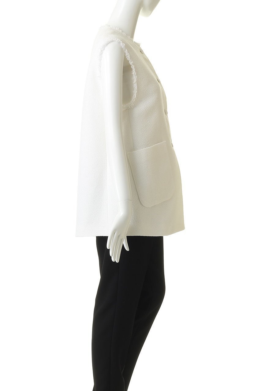 【ジェイドット/j.】のコットン混ツイード ボタンジレ 人気、トレンドファッション・服の通販 founy(ファニー) 　ファッション　Fashion　レディースファッション　Fashion for Women　アウター　Coat / Outerwear Collection　レディースジャケット・軽アウター　Jackets　ジャケット　Jacket, Outerwear　ツイード　Twill, Twill Weave　フリンジ　Fringe, Tassel　ベスト　Vest, Waistcoat　ポケット　Pocket, Pocket Detail　新作・新入荷　New Arrivals / New In　春　Spring　other-3|ID: prp329100004879107 ipo3291000000036407111