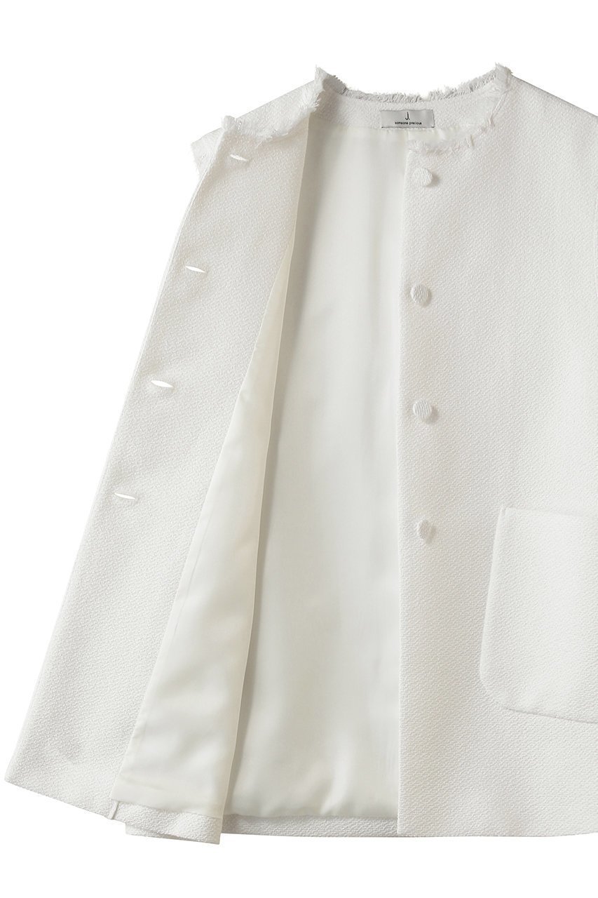 【ジェイドット/j.】のコットン混ツイード ボタンジレ 人気、トレンドファッション・服の通販 founy(ファニー) 　ファッション　Fashion　レディースファッション　Fashion for Women　アウター　Coat / Outerwear Collection　レディースジャケット・軽アウター　Jackets　ジャケット　Jacket, Outerwear　ツイード　Twill, Twill Weave　フリンジ　Fringe, Tassel　ベスト　Vest, Waistcoat　ポケット　Pocket, Pocket Detail　新作・新入荷　New Arrivals / New In　春　Spring　other-7|ID: prp329100004879107 ipo3291000000036407115