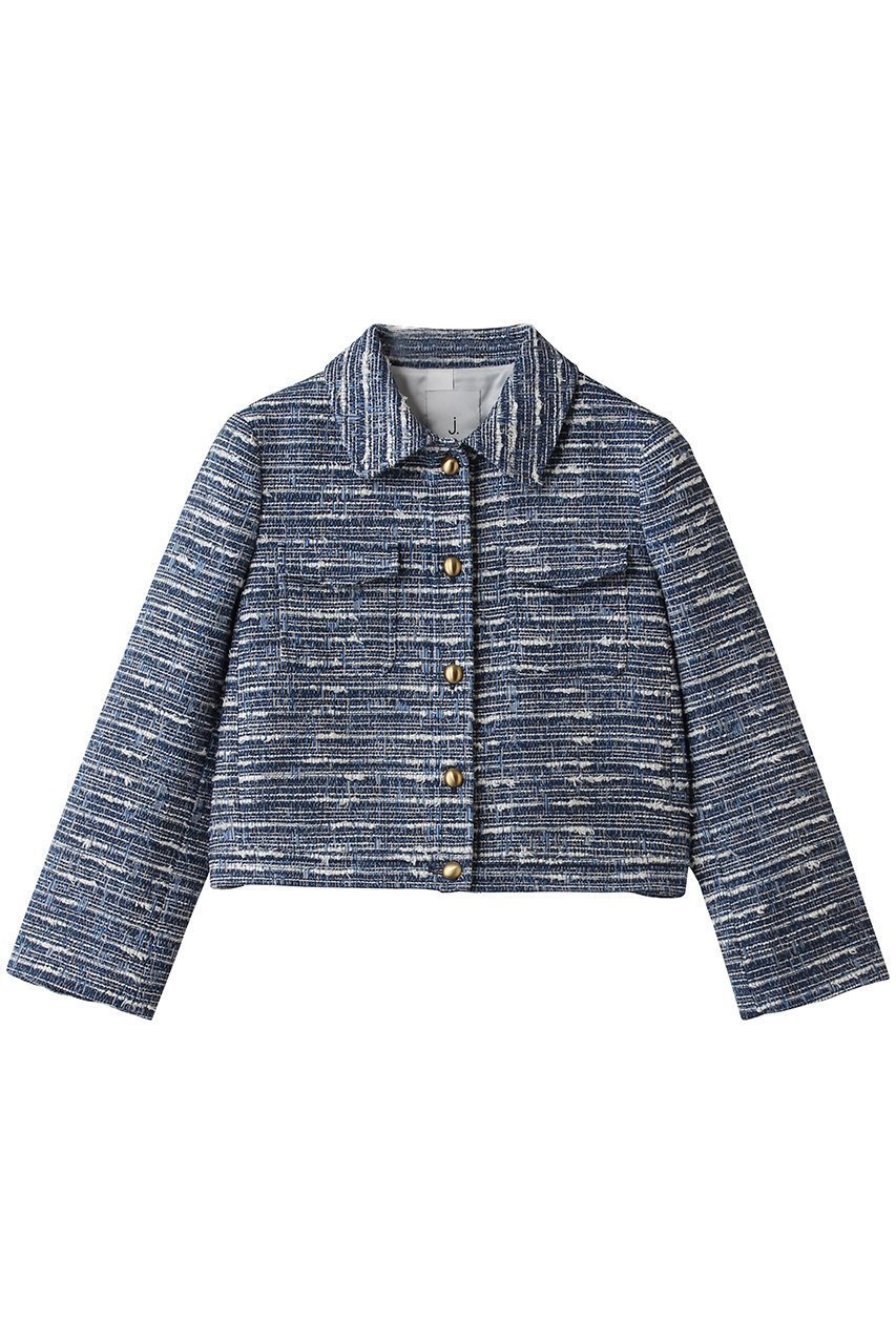 【ジェイドット/j.】のファンシーツイード 衿付きジャケット 人気、トレンドファッション・服の通販 founy(ファニー) 　ファッション　Fashion　レディースファッション　Fashion for Women　アウター　Coat / Outerwear Collection　レディースジャケット・軽アウター　Jackets　イタリア　Italy　エレガント 上品　Elegant　ジャケット　Jacket, Outerwear　ツイード　Twill, Twill Weave　デニム　Denim, Jeans Material　メタル　Metal, Metal Parts　新作・新入荷　New Arrivals / New In　 other-1|ID: prp329100004879109 ipo3291000000036407127