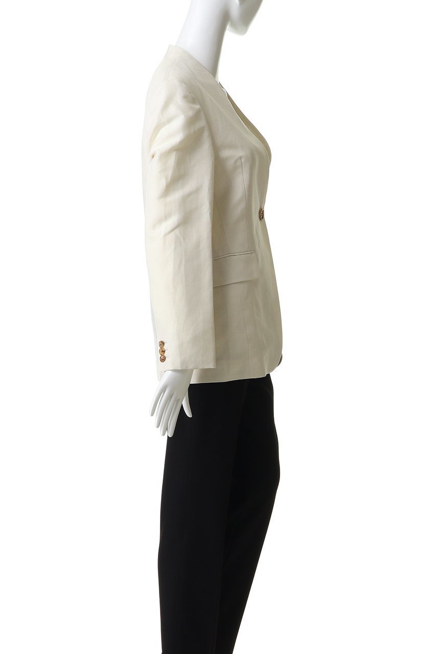 【デザイン ワークス/DESIGN WORKS】の【セットアップ対応】リネン混ノーカラージャケット 人気、トレンドファッション・服の通販 founy(ファニー) 　ファッション　Fashion　レディースファッション　Fashion for Women　アウター　Coat / Outerwear Collection　レディースジャケット・軽アウター　Jackets　ノーカラージャケット / シンプル上品コーデ　Collarless Jackets　シンプル　Simple, Minimal　ジャケット　Jacket, Outerwear　ストライプ　Stripe, Striped Pattern　セットアップ　Set-Up, Coordinated Outfit　デニム　Denim, Jeans Material　ネップ　Nepp, Slub Yarn　フェミニン　Feminine, Girly　フォルム　Silhouette, Form　リネン　Linen, Linen Fabric　エレガント 上品　Elegant　夏　Summer　新作・新入荷　New Arrivals / New In　春　Spring　S/S・春夏　SS, Spring/Summer, Warm Season　other-3|ID: prp329100004879116 ipo3291000000036407191