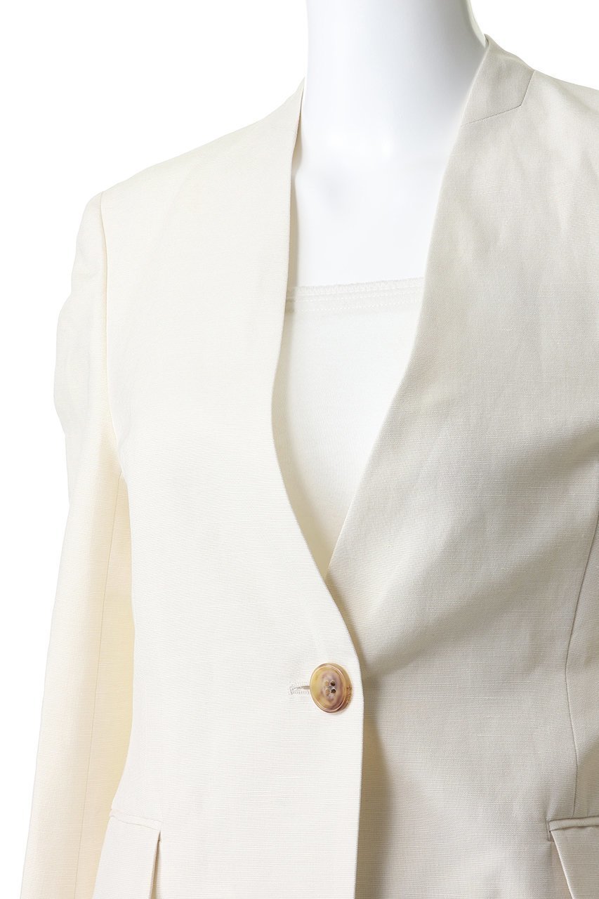 【デザイン ワークス/DESIGN WORKS】の【セットアップ対応】リネン混ノーカラージャケット 人気、トレンドファッション・服の通販 founy(ファニー) 　ファッション　Fashion　レディースファッション　Fashion for Women　アウター　Coat / Outerwear Collection　レディースジャケット・軽アウター　Jackets　ノーカラージャケット / シンプル上品コーデ　Collarless Jackets　シンプル　Simple, Minimal　ジャケット　Jacket, Outerwear　ストライプ　Stripe, Striped Pattern　セットアップ　Set-Up, Coordinated Outfit　デニム　Denim, Jeans Material　ネップ　Nepp, Slub Yarn　フェミニン　Feminine, Girly　フォルム　Silhouette, Form　リネン　Linen, Linen Fabric　エレガント 上品　Elegant　夏　Summer　新作・新入荷　New Arrivals / New In　春　Spring　S/S・春夏　SS, Spring/Summer, Warm Season　other-5|ID: prp329100004879116 ipo3291000000036407193