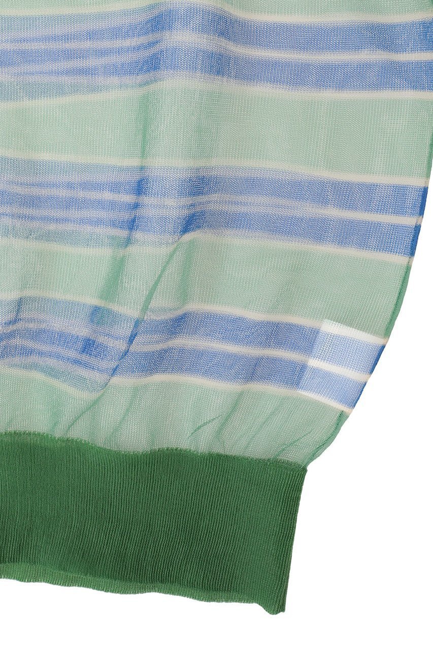 【マルティニーク/martinique】の【l heritage martinique】シアーボーダープルオーバー 人気、トレンドファッション・服の通販 founy(ファニー) 　ファッション　Fashion　レディースファッション　Fashion for Women　トップス・カットソー　Cut & Sew Tops　ニット　Knit Tops & Sweaters　カジュアルプルオーバー・ニットトップス　Pullovers & Knit Tops / Casual Pullovers　おすすめ　Recommended / Our Picks　インナー　Innerwear　シアー　Sheer, See-Through　ストライプ　Stripe, Striped Pattern　チェック　Check, Plaid, Tartan　パターン　Pattern, Design Print　ベーシック　Basic, Essential　ボーダー　Border, Stripe　エレガント 上品　Elegant　半袖　Short Sleeve, Half Sleeve　新作・新入荷　New Arrivals / New In　other-5|ID: prp329100004879149 ipo3291000000036407474