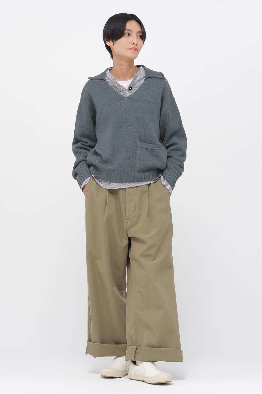 【マーガレットハウエル/MARGARET HOWELL】のCONTRAST COTTON LINEN KNITWEAR 人気、トレンドファッション・服の通販 founy(ファニー) ファッション Fashion レディースファッション Fashion for Women トップス・カットソー Cut & Sew Tops ニット Knit Tops & Sweaters カジュアルプルオーバー・ニットトップス Pullovers & Knit Tops / Casual Pullovers シンプル Simple, Minimal スキッパー Skipper, Open Collar バランス Balance, Style Balance リネン Linen, Linen Fabric ヴィンテージ Vintage Style 新作・新入荷 New Arrivals / New In other-2|ID: prp329100004879157 ipo3291000000036407520