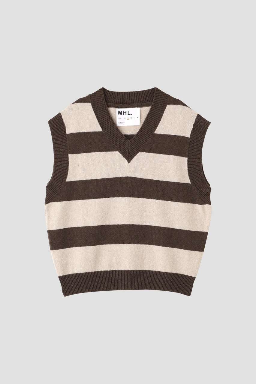 【マーガレットハウエル/MARGARET HOWELL】のWOOL COTTON KNITWEAR 人気、トレンドファッション・服の通販 founy(ファニー) 　ファッション　Fashion　レディースファッション　Fashion for Women　トップス・カットソー　Cut & Sew Tops　ニット　Knit Tops & Sweaters　カジュアルプルオーバー・ニットトップス　Pullovers & Knit Tops / Casual Pullovers　ストライプ　Stripe, Striped Pattern　バランス　Balance, Style Balance　ワイド　Wide, Wide Fit　新作・新入荷　New Arrivals / New In　other-4|ID: prp329100004879161 ipo3291000000036407555