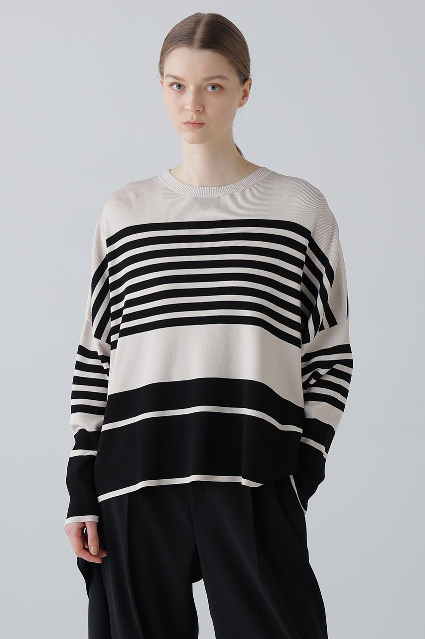 【アドーア/ADORE】のボーダーニット 大人の最旬トレンドファッション＆コーディネート founy(ファウニー) 　ファッション　Fashion　レディースファッション　Fashion for Women　トップス・カットソー　Cut & Sew Tops　ニット　Knit Tops & Sweaters　カジュアルプルオーバー・ニットトップス　Pullovers & Knit Tops / Casual Pullovers　シンプル　Simple, Minimal　ボトム　Bottoms, Lower Wear　ボーダー　Border, Stripe　モダン　Modern, Contemporary　ランダム　Random, Irregular　リラックス　Relax, Relaxed Fit　other-2|ID: prp329100004879407 ipo3291000000037237224
