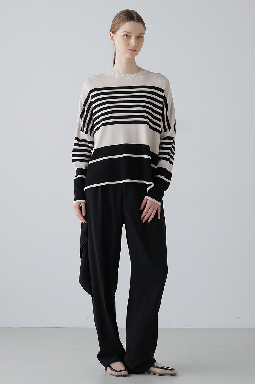 【アドーア/ADORE】のボーダーニット 大人の最旬トレンドファッション＆コーディネート founy(ファウニー) 　ファッション　Fashion　レディースファッション　Fashion for Women　トップス・カットソー　Cut & Sew Tops　ニット　Knit Tops & Sweaters　カジュアルプルオーバー・ニットトップス　Pullovers & Knit Tops / Casual Pullovers　シンプル　Simple, Minimal　ボトム　Bottoms, Lower Wear　ボーダー　Border, Stripe　モダン　Modern, Contemporary　ランダム　Random, Irregular　リラックス　Relax, Relaxed Fit　other-3|ID: prp329100004879407 ipo3291000000037237225