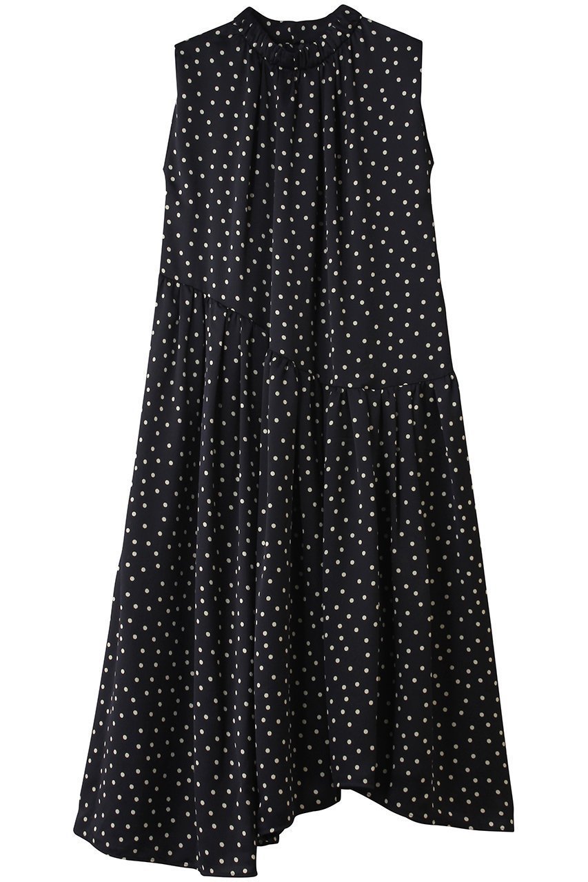 【ランバン オン ブルー/LANVIN en Bleu】のMarina dot/Heartワンピース インテリア・キッズ・メンズ・レディースファッション・服の通販 founy(ファニー) ファッション Fashion レディースファッション Fashion for Women ワンピース Dresses チュニック Tunic Tops & Dresses イレギュラー Irregular Design クラシカル Classical, Vintage-Inspired コレクション Collection, Seasonal Line サテン Satin, Glossy Fabric チュニック Tunic, Long Top ドット Polka Dot, Dot Pattern フェミニン Feminine, Girly プリント Print, Printed Pattern ランダム Random, Irregular ロング Long, Long-Length 春 Spring ネイビー|ID: prp329100004879411 ipo3291000000036409178