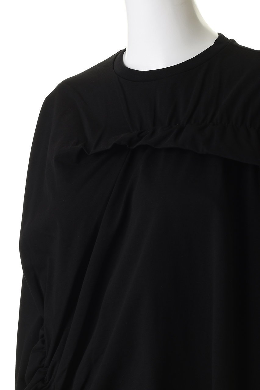 【マノフ/MANOF】のFRILLED LONG T-SHIRTトップス 人気、トレンドファッション・服の通販 founy(ファニー) 　ファッション　Fashion　レディースファッション　Fashion for Women　トップス・カットソー　Cut & Sew Tops　シャツ・ブラウス・オフィスカジュアル　Elegant Blouses & Button-Ups　ロングTシャツ・Tシャツ　Longline T-Shirts & Tees　カットソー・ベーシックTシャツ　Cut-and-Sewn Tops / Stretch Tees & Basics　アシンメトリー　Asymmetrical Style　スリーブ　Sleeve, Long Sleeve / Short Sleeve　ドレープ　Drape, Draping Fabric　フリル　Frill, Ruffle　ロング　Long, Long-Length　other-5|ID: prp329100004879412 ipo3291000000036409203