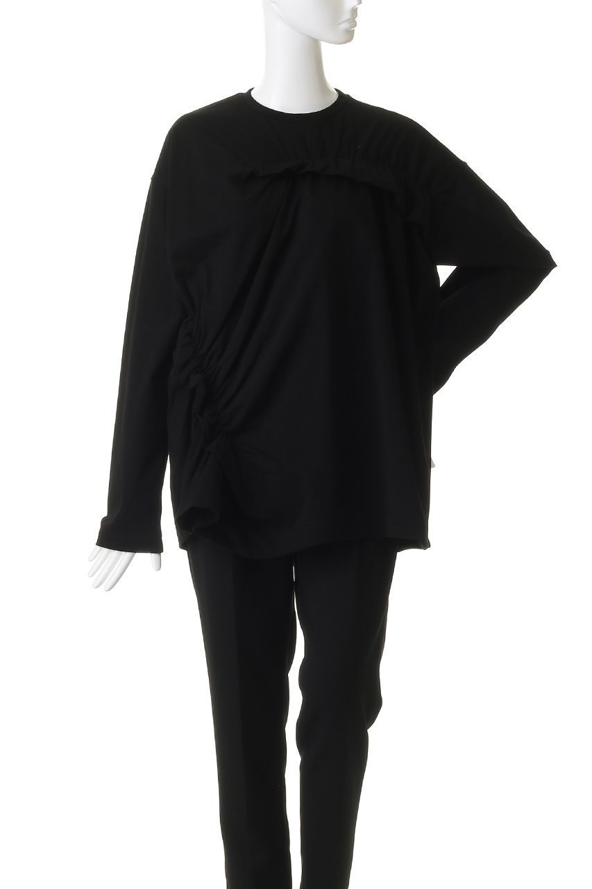 【マノフ/MANOF】のFRILLED LONG T-SHIRTトップス 人気、トレンドファッション・服の通販 founy(ファニー) 　ファッション　Fashion　レディースファッション　Fashion for Women　トップス・カットソー　Cut & Sew Tops　シャツ・ブラウス・オフィスカジュアル　Elegant Blouses & Button-Ups　ロングTシャツ・Tシャツ　Longline T-Shirts & Tees　カットソー・ベーシックTシャツ　Cut-and-Sewn Tops / Stretch Tees & Basics　アシンメトリー　Asymmetrical Style　スリーブ　Sleeve, Long Sleeve / Short Sleeve　ドレープ　Drape, Draping Fabric　フリル　Frill, Ruffle　ロング　Long, Long-Length　other-2|ID: prp329100004879413 ipo3291000000036409197